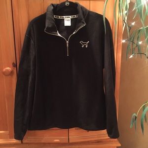 Pink black 3/4 zip fleece sweatshirt XS